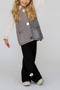 The Mini Bold Button Gilet - Ash Grey