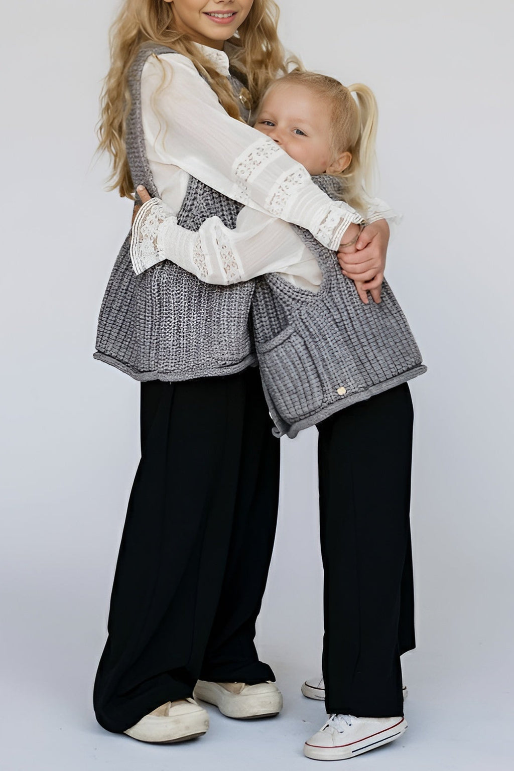 The Mini Bold Button Gilet - Ash Grey