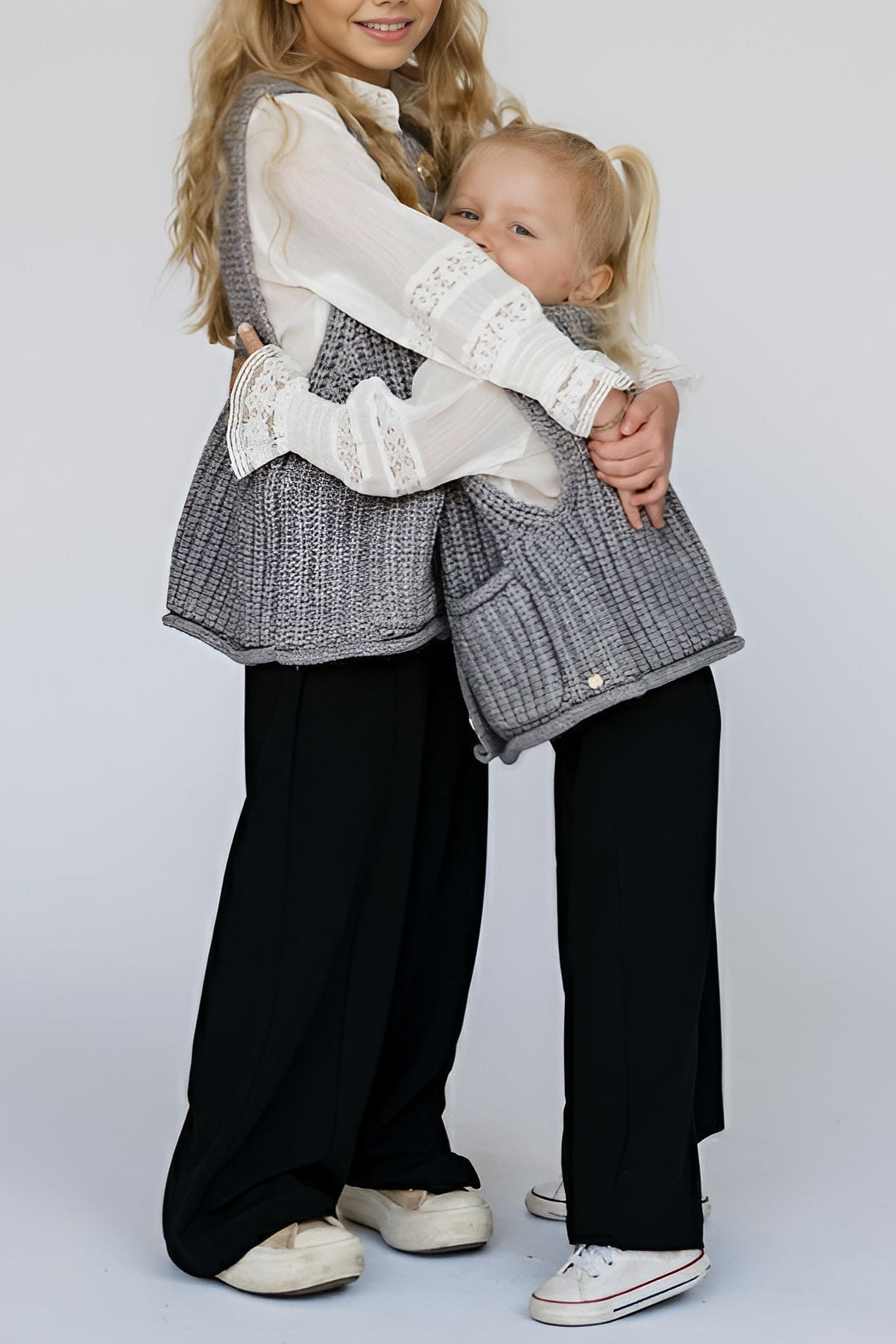The Mini Bold Button Gilet - Ash Grey