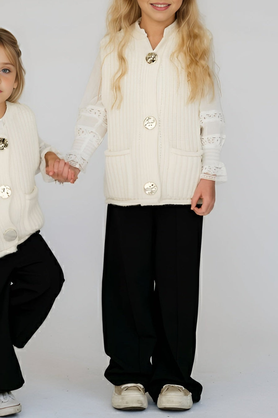 The Mini Bold Button Gilet - Seashell