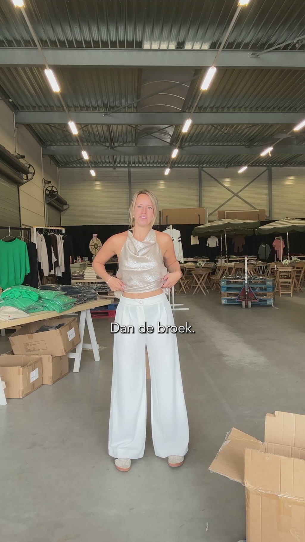 Tailored Wide Leg Trousers - Ecru