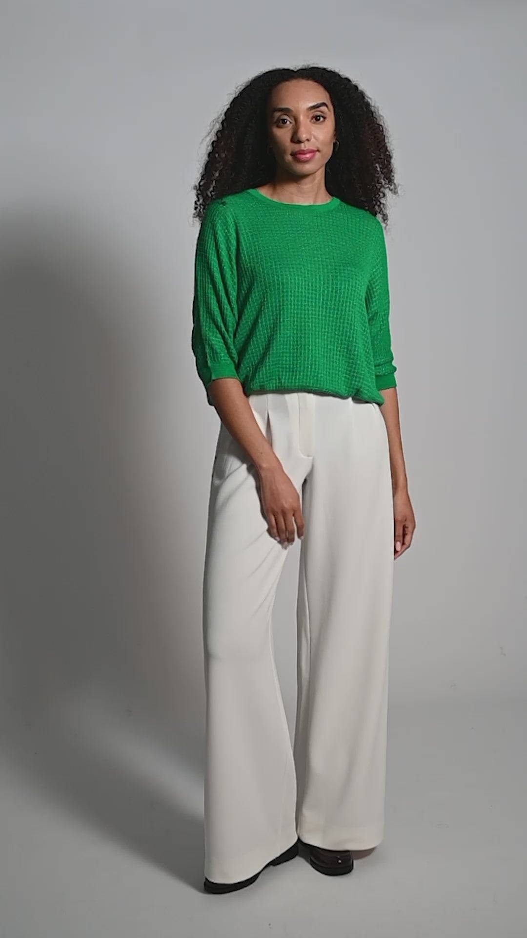 Tailored Wide Leg Trousers - Ecru